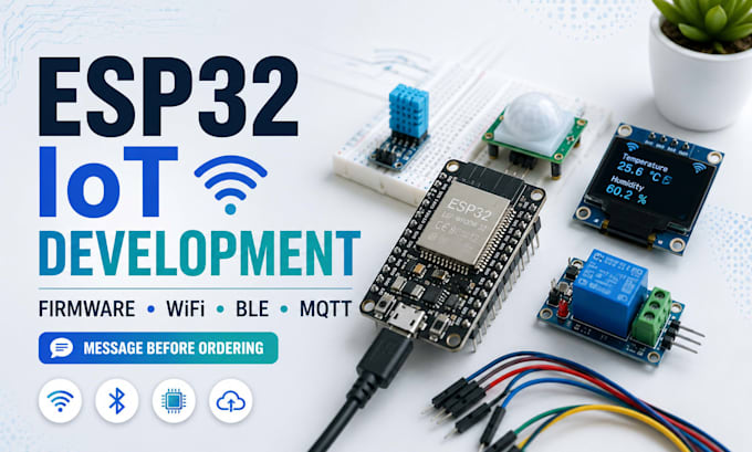 develop esp32 iot firmware, wifi, bluetooth and mqtt solutions