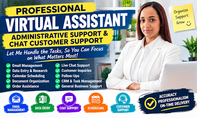 be administrative assistant task support virtual assistant chat customer support
