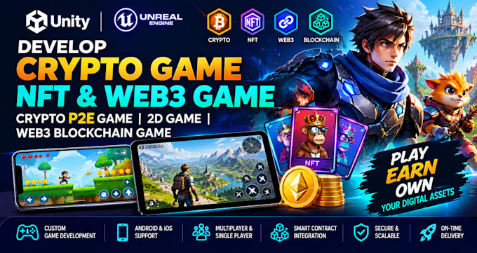 develop crypto game nft web3 game crypto p2e game 2d and web3 blockchain game
