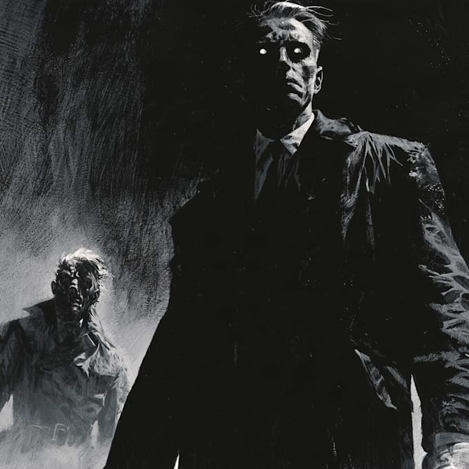 make noir horror and dark comic book illustrations