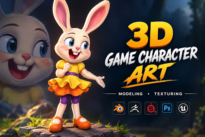 design game assets, character modeling and texturing