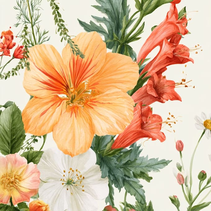 draw botanical and flower