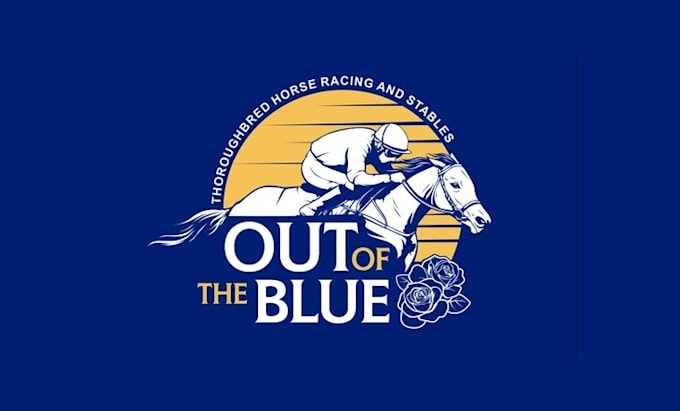 design custom blue stables racing brand logo