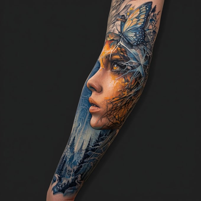 be design full tattoo sleeve in your style