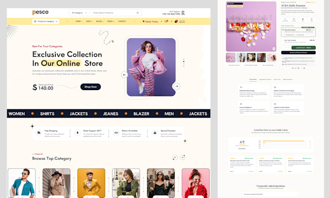design a cro focused figma ecommerce UI UX design website and app