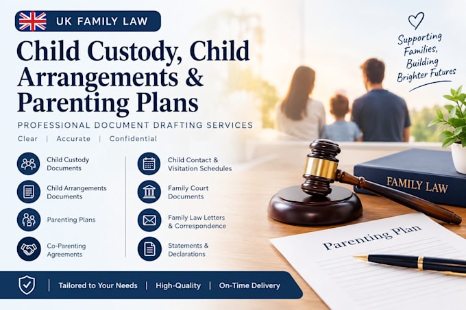 draft UK child custody, child arrangements and parenting plans