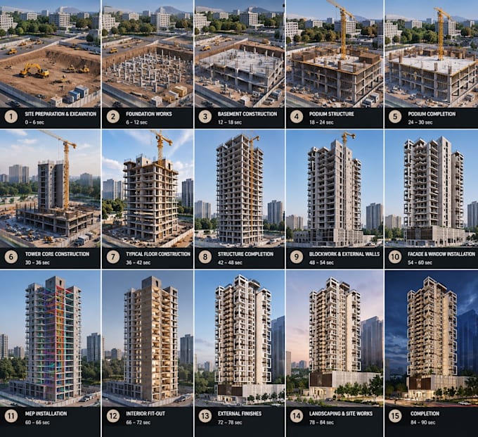 ai timelapse video for architecture and site construction