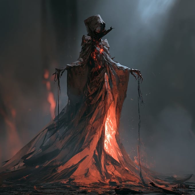 create realistic dark art horror illustrations