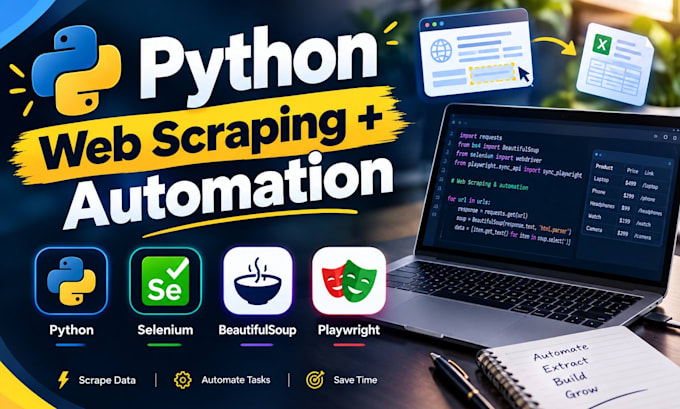 build web scraping bots and automation scripts using python
