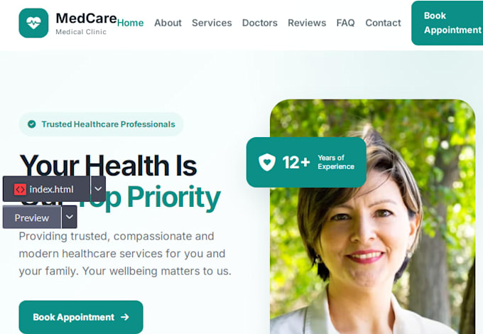 build a professional doctor clinic website