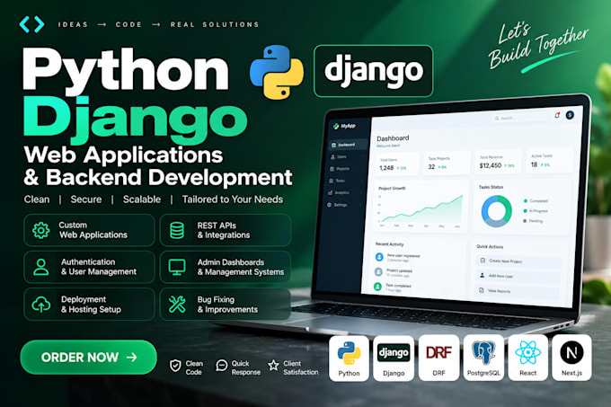 develop a python django web application or backend