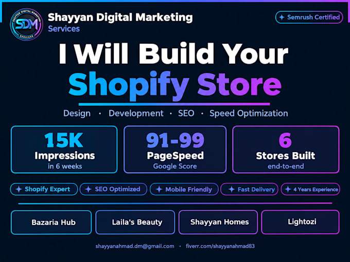 create a professional shopify store with SEO