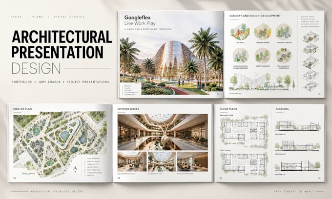 design professional architectural presentation boards and portfolios