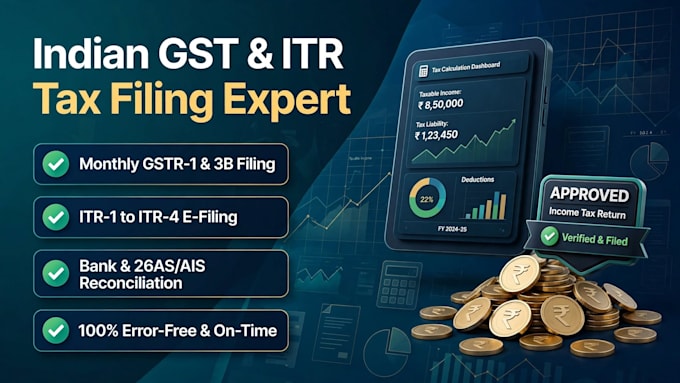indian itr return filing and gst return filing etc