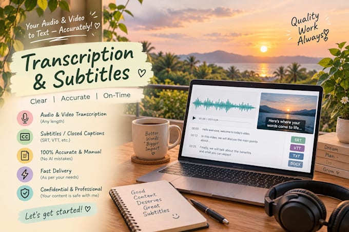 transcribe audio and video and create accurate subtitles