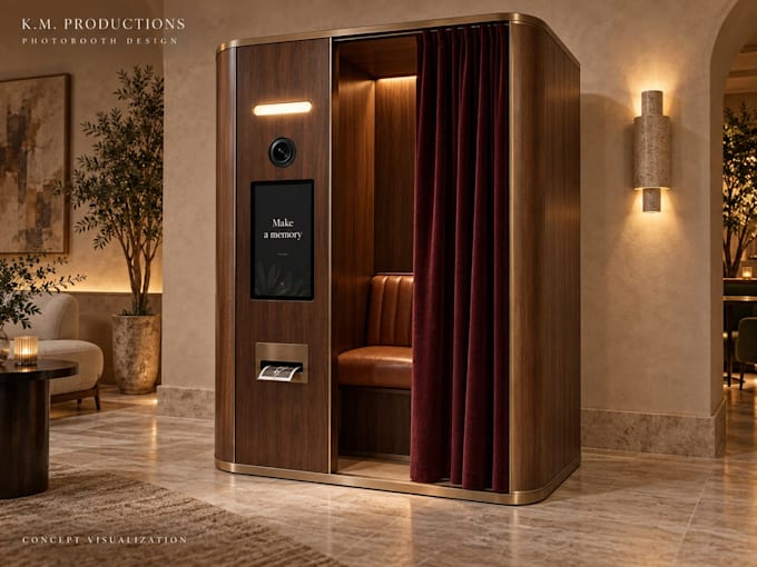 create a 3d photobooth, kiosk or product render in blender