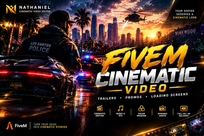 create a cinematic fivem trailer, server promo and loading screen