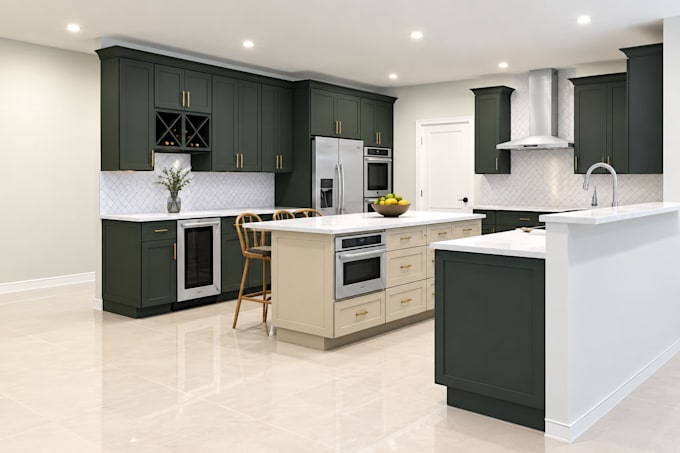 design commercial kitchen layout, 2d plan, 3d kitchen and interior design
