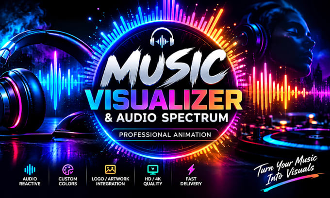 create a music visualizer and audio spectrum animation