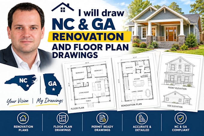 draw nc  ga renovation and floor plan drawings