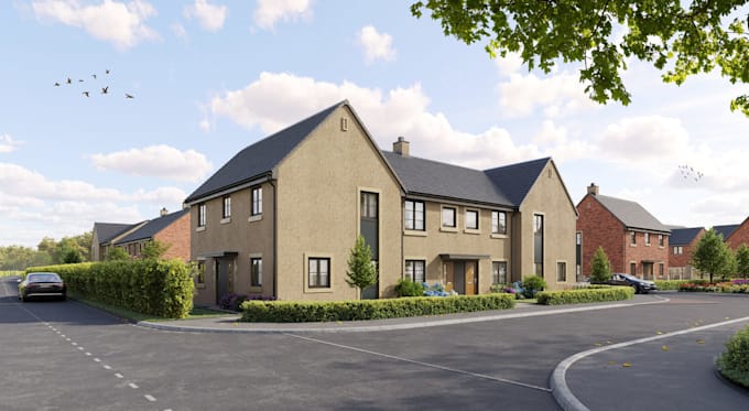 prepare uk 2d drawing outline planning application,  semidetached house 3dvisual