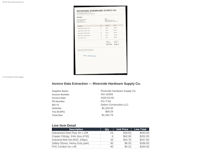 convert scanned documents and forms into accurate structured excel data
