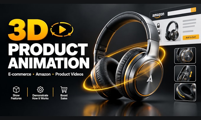 create 3d product animation videos for ecommerce and amazon