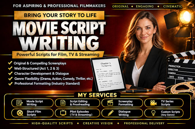 write movie script screenplay feature film youtube script