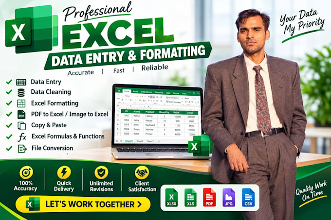excel data entry cleaning formatting and spreadsheet work