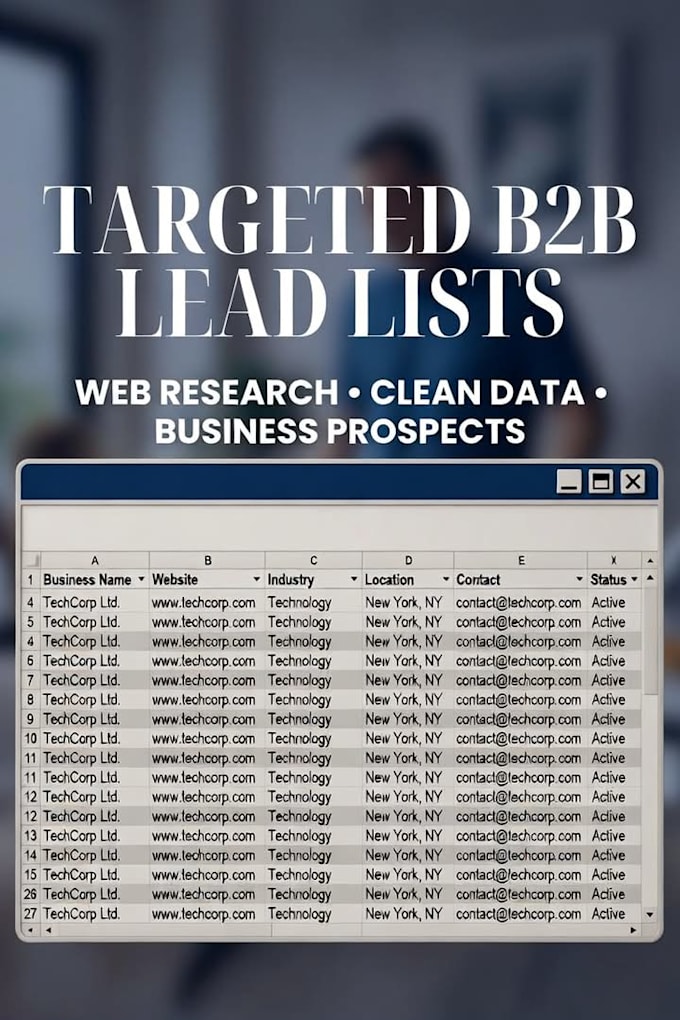 build targeted b2b lead lists through web reserch