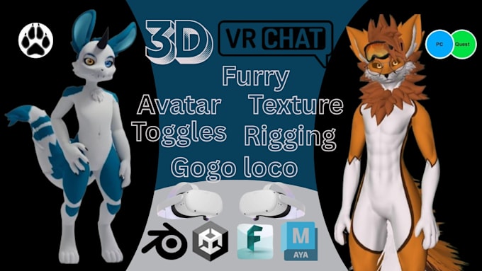 create vrchat avatar, furry avatar, vrc, VR character