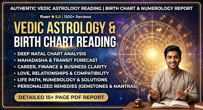 do an in depth vedic astrology birth chart and numerology reading