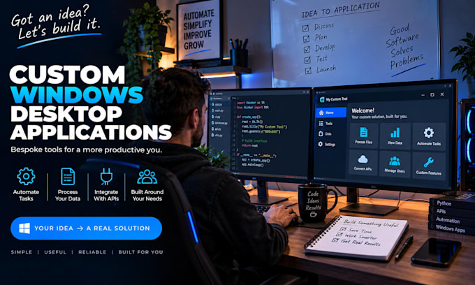 develop a custom windows desktop application or tool