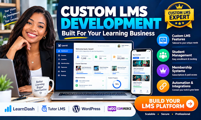 develop a custom lms website for your online learning business