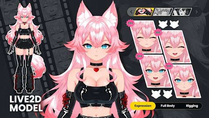 design and rig high quality live 2d vtuber model, 2d vtuber model, vtuber model
