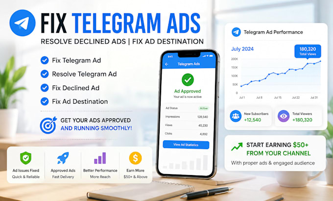 fix telegram ad, resolve telegram ad, fix decline ad, fix ad destination