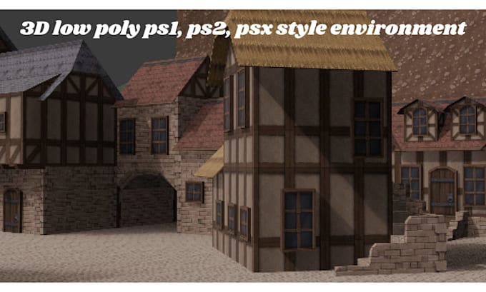 create ps1 ps2 psx low poly environments retro maps stylised game wors