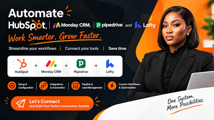 automate hubspot, pipedrive, lofty CRM , monday CRM,