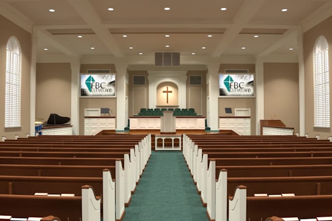 do 3d church design, 3d mosque design and elevation