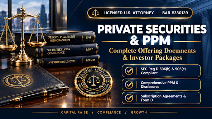 prepare sec ready private offering documents and reg d filings