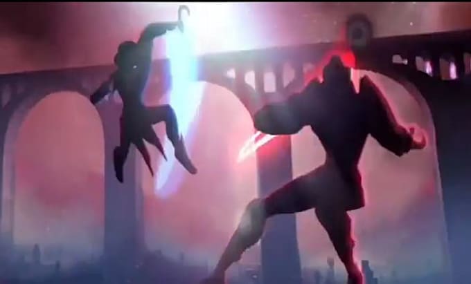 2d japanese anime style fighting animation, frame by frame animation scene