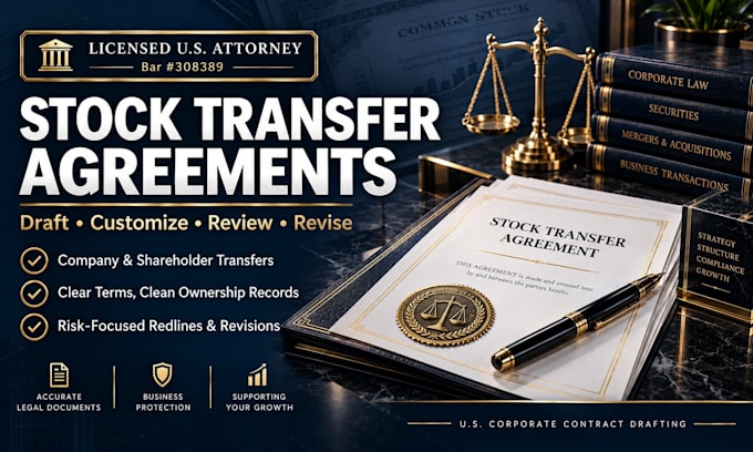 draft an agreement to transfer company stock