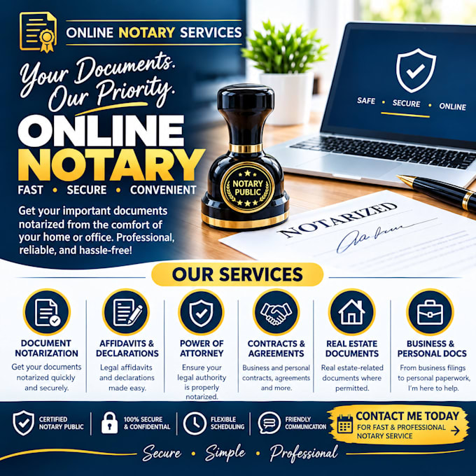 do online notary and stamp necessary document
