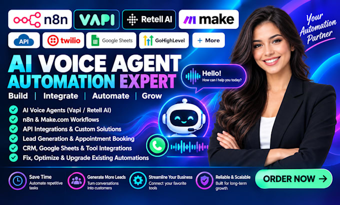 setup n8n make com ai automation with API vapi retell ai voice calling agent