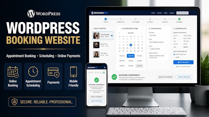 do wordpress booking website with appointment booking for businesses