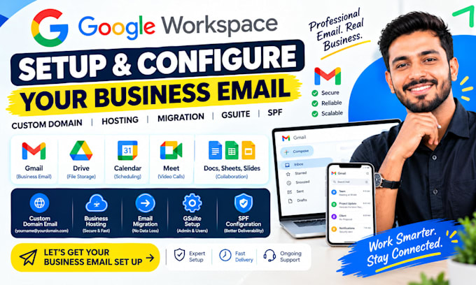 setup google workspace custom domain email business hosting migration gsuite spf
