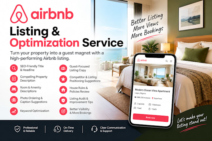 do airbnb promotion,  booking, vrbo, airbnb list