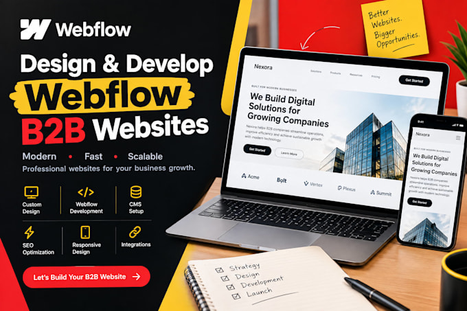 design and develop webflow b2b websites