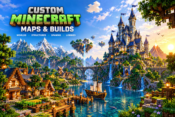 build custom minecraft maps, builds, structures and worlds