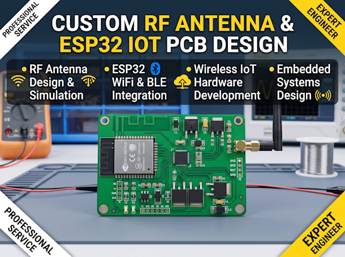 design rf antenna pcb, esp32 wifi ble and wireless iot hardware